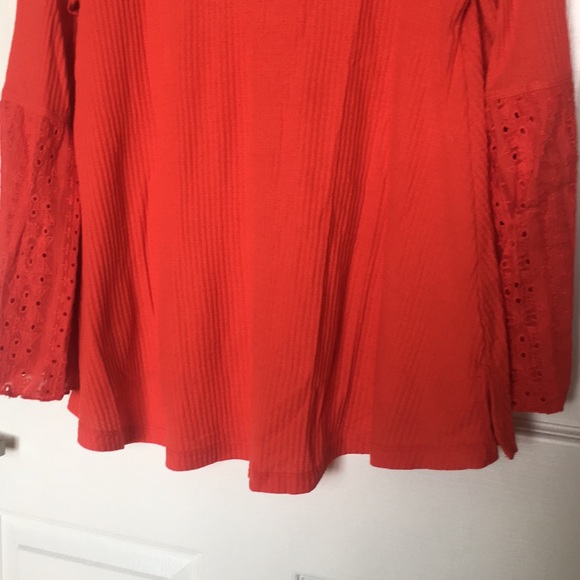 Freepeople vneck red lace Henley sz XSmall - Picture 5 of 5